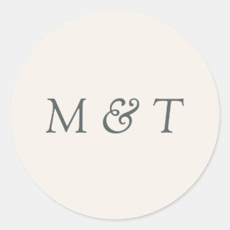 Minimalist Wedding Monogram Envelope Seal Sticker