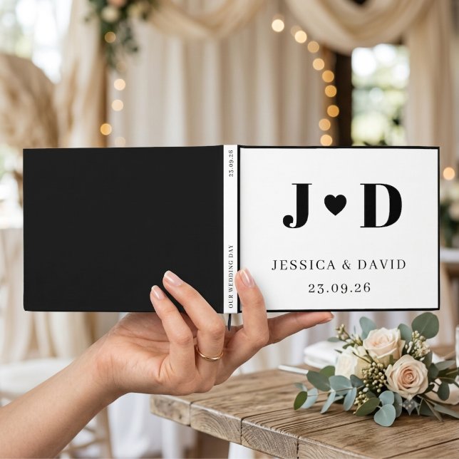 Minimalist Wedding Monogram Keepsake Album Guest  Book (Creator Uploaded)