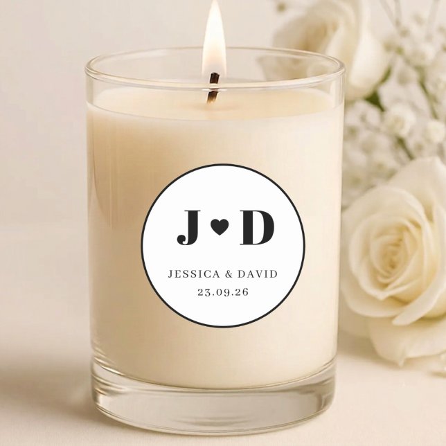 Minimalist Wedding Monogram Sticker Favor Label (Creator Uploaded)