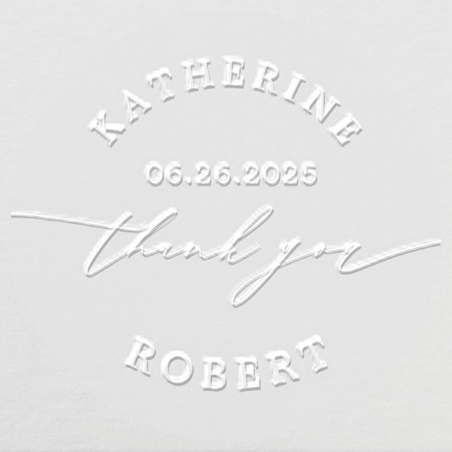 Minimalist Wedding Monogram Thank You Embosser (Design)