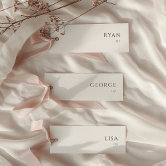 Minimalistic Gold Wedding Name Tag Place Cards