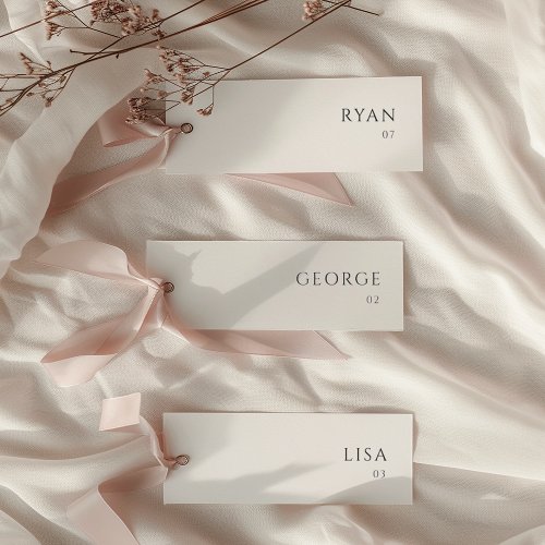 Minimalist Wedding Name Tag Table Place Cards