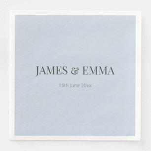 Minimalist Wedding Napkins Dusky Blue