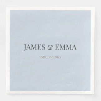 Minimalist Wedding Napkins | Dusky Blue
