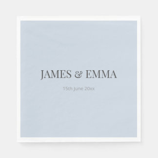 Minimalist Wedding Napkins | Dusky Blue