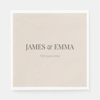 Minimalist Wedding Napkins | Soft Latte