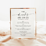 Minimalist Wedding Open Bar Sign | Funny Bar Sign<br><div class="desc">This beautiful Open Bar Sign features a beautifully modern minimalist elegance to display at your wedding or special event. Easily edit most wording to match your style. Text and background colors are fully editable —> click the "Edit Using Design Tool" button to edit!</div>