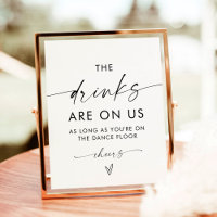 Minimalist Wedding Open Bar Sign | Funny Bar Sign