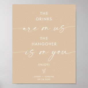 Minimalist Wedding Open Bar Sign Modern Bar Sign