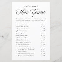 Minimalist Wedding or Couples Shower Game Card