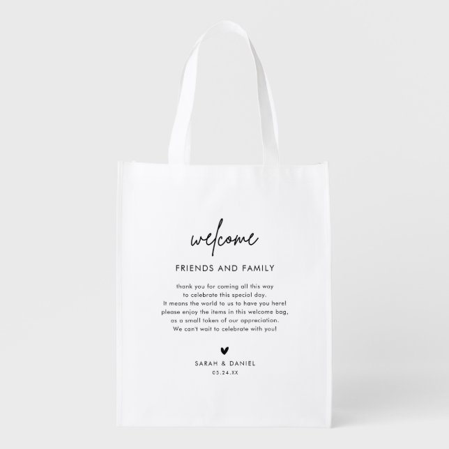 Minimalist Wedding Out Of Town Guests Welcome Bag  (Front)