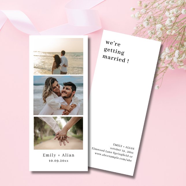 Minimalist Wedding Photo booth strip frame elegent Save The Date (Creator Uploaded)