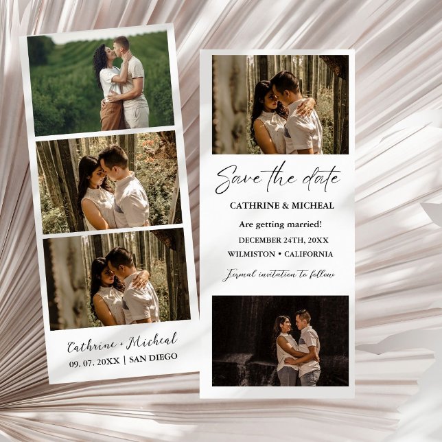 Minimalist Wedding Photo booth strip frame  Save The Date (Creator Uploaded)