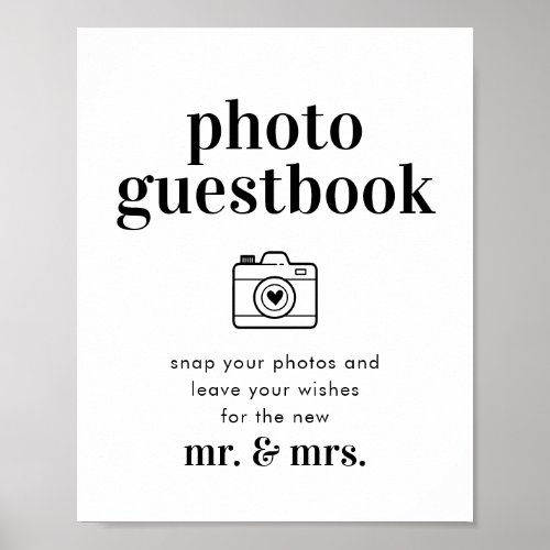 Minimalist Wedding Photo Guestbook Sign