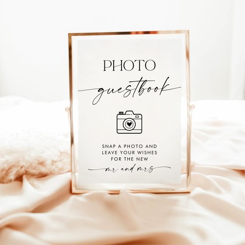 Minimalist Wedding Photo Guestbook Sign  Invitati Invitation