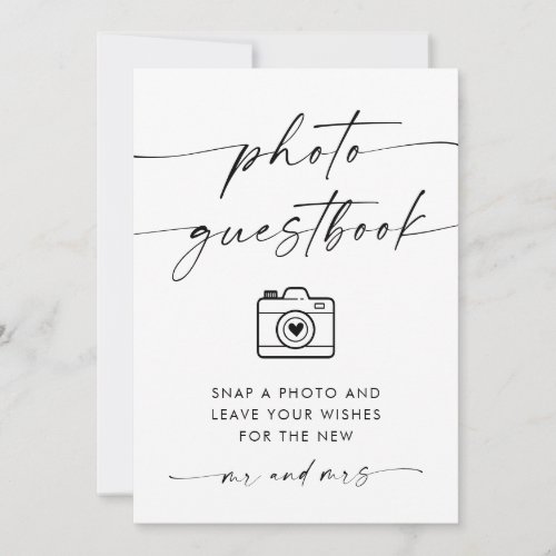 Minimalist Wedding Photo Guestbook Sign, 