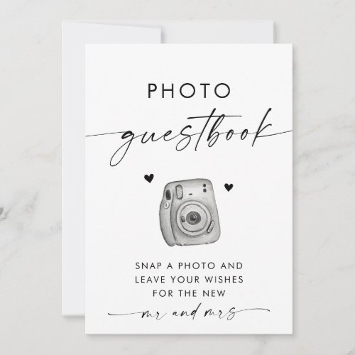 Minimalist Wedding Photo Guestbook Sign Invitation