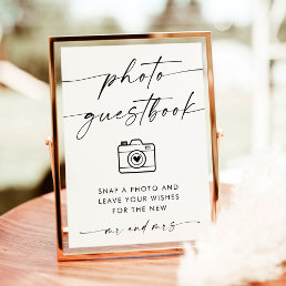 Minimalist Wedding Photo Guestbook Sign,  Invitation