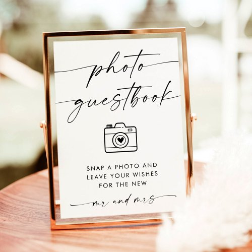 Minimalist Wedding Photo Guestbook Sign  Invitation