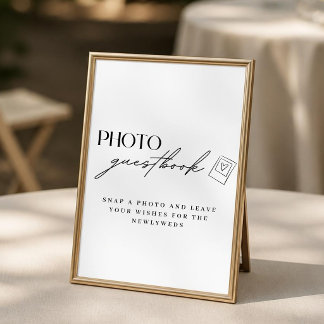 Minimalist Wedding Photo Guestbook Sign Poster