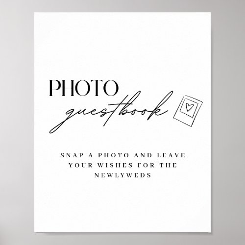 Minimalist Wedding Photo Guestbook Sign Poster