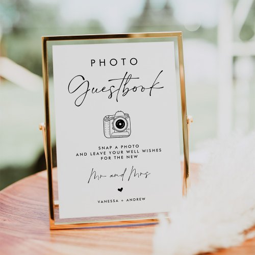 Minimalist Wedding Photo Guestbook Table Sign