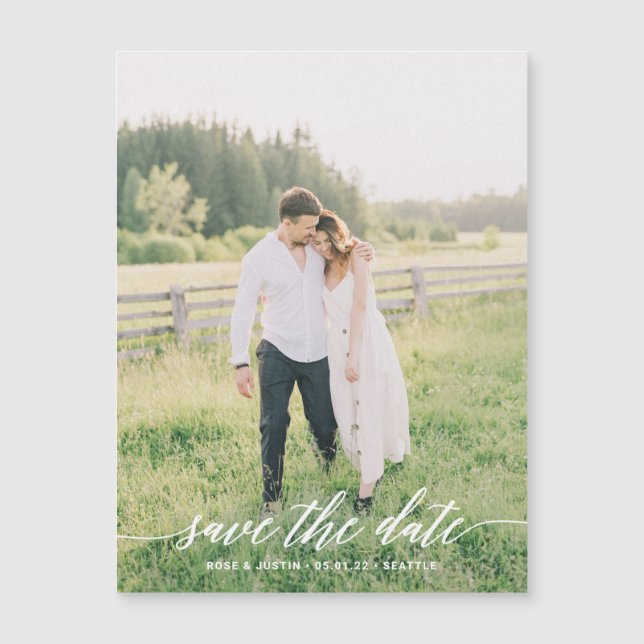 Minimalist Wedding Photo Save the Date (Front)