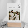 Minimalist Wedding Photo Table Number