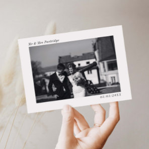 Minimalist Wedding Photo Thank You Card