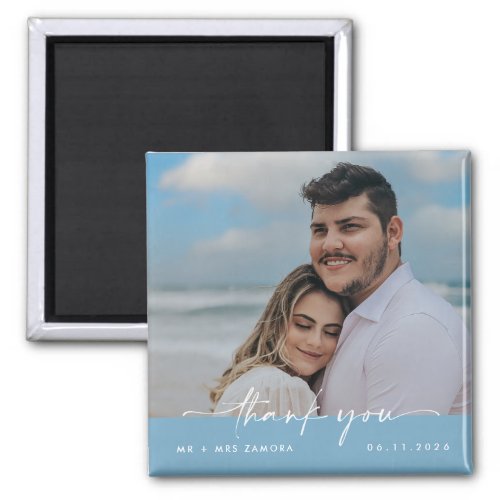 Minimalist Wedding Photo Thank You  Magnet