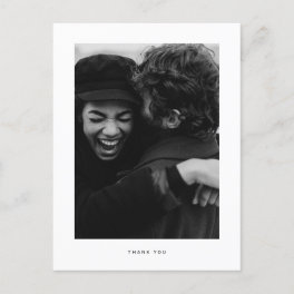 Minimalist Wedding Photo Thank you Postcard