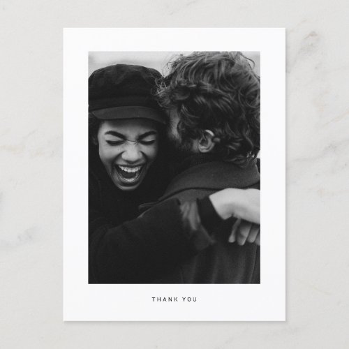 Minimalist Wedding Photo Thank you Postcard