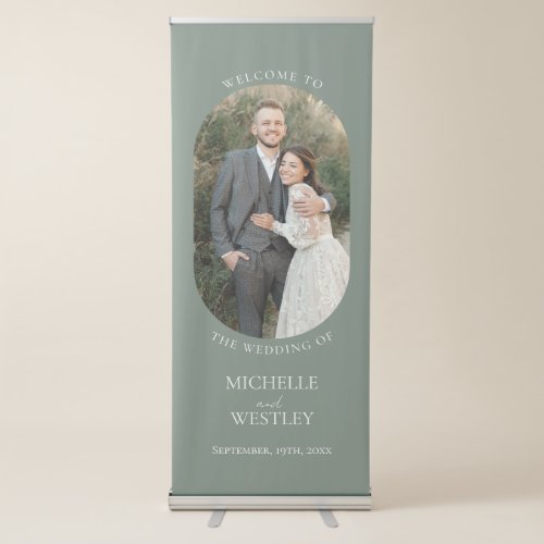 Minimalist Wedding Photo Welcome Retractable Banner