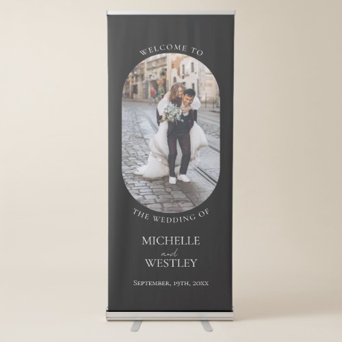 Minimalist Wedding Photo Welcome Retractable Banner