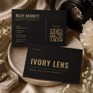 Minimalist Wedding Photography | Coal Gold Business Card