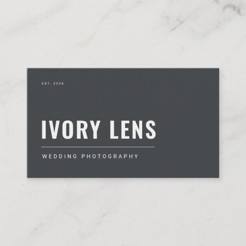 Minimalist Wedding Photography | Forge Gray Business Card
