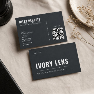 Minimalist Wedding Photography | Forge Gray Business Card