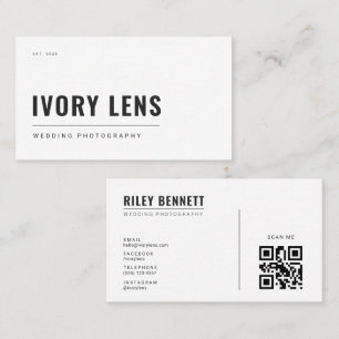 Minimalist Wedding Photography Transparent Business Card