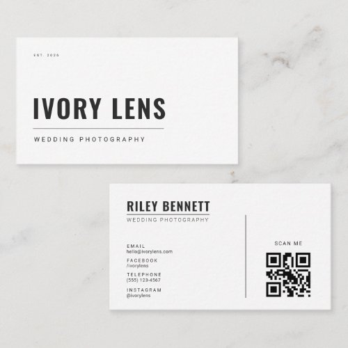 Minimalist Wedding Photography | Transparent Business Card