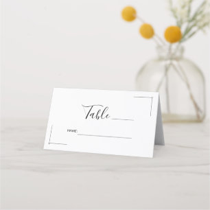 Minimalist Wedding Place Card with Crossed Borders