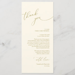 Minimalist Wedding Place Setting Thank You Card