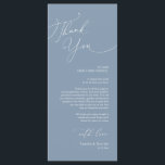 Minimalist Wedding Place Setting Thank You Card<br><div class="desc">This is the wedding dinner Place Setting Thank You Cards, in Modern romantic design, classy script, dusty blue themed. Share the love and show your appreciation to your guests, when they sit down at their seat and read this personalised charming thank you place setting card. It's a wonderful way to...</div>