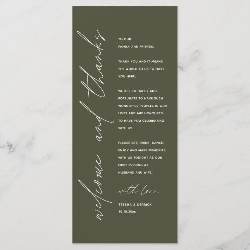 Minimalist Wedding Place Setting Thank You Card