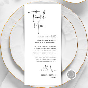 Minimalist Wedding Place Setting Thank You Card