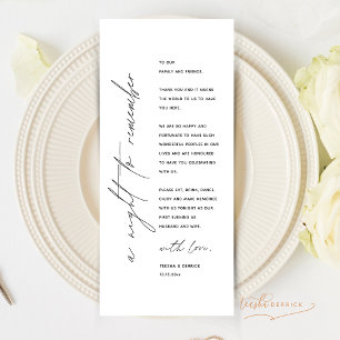 Minimalist Wedding Place Setting Thank You Card