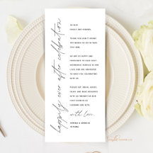Minimalist Wedding Place Setting Thank You Card