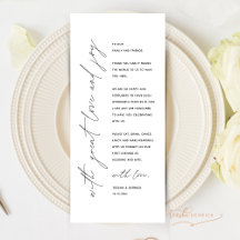 Minimalist Wedding Place Setting Thank You Card