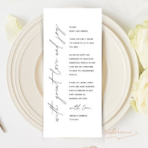 Minimalist Wedding Place Setting Thank You Card