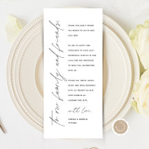 Minimalist Wedding Place Setting Thank You Card