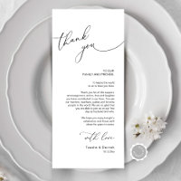 Minimalist Wedding Place Setting Thank You Card